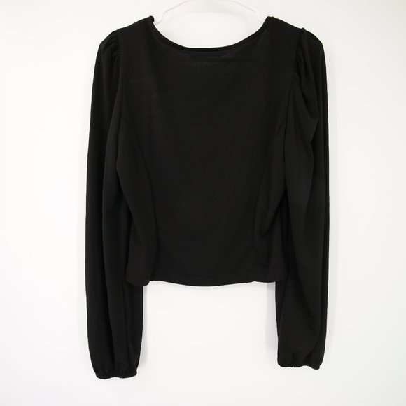 SO Black Long Sleeve Stretchy Crop Top Size L Soft NWOT - Picture 5 of 5